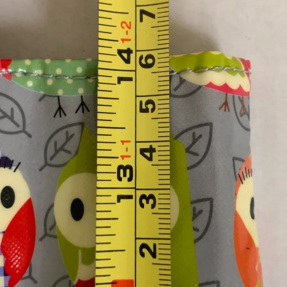 Paperchase Fun Owl Leaves Print Tote Bag Gray Multicolor PVC Shopper ~ 12